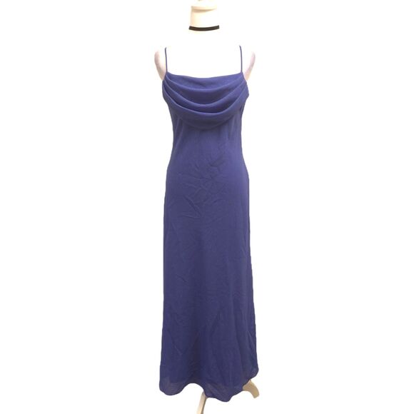 VTG Jump Apparel Purple Glitter Maxi Strappy Tank Dress 90s Y2K Formal Glam Hoco - Picture 1 of 9